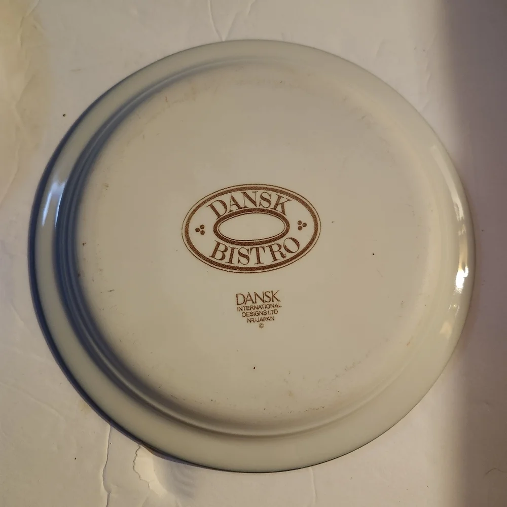 Dansk Bistro Christianshavn Cream and Blue Butter Plate Set of 2 7.25